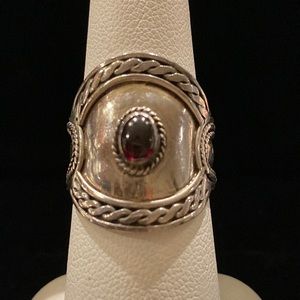 Sterling Silver Ring with Star Garnet